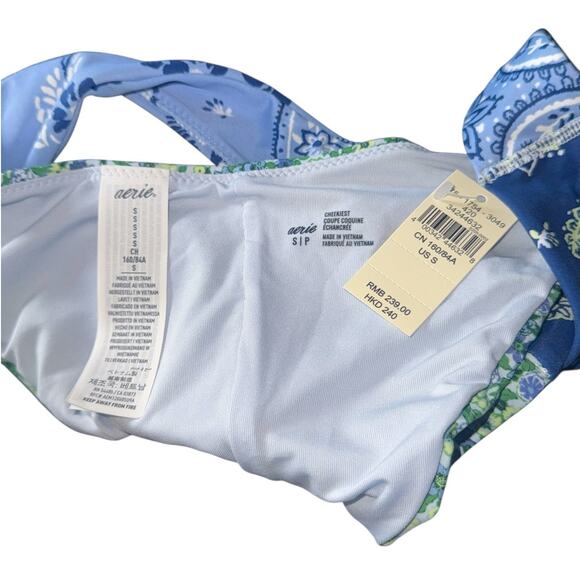 NWT! Aerie Super High Cut Cheekiest Bikini Bottom in Jeweled Blue - Size Small - Picture 8 of 9